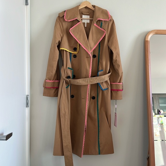 Avec Les Filles Jackets & Blazers - NWT Avec les Filles colorful trimmed trench coat